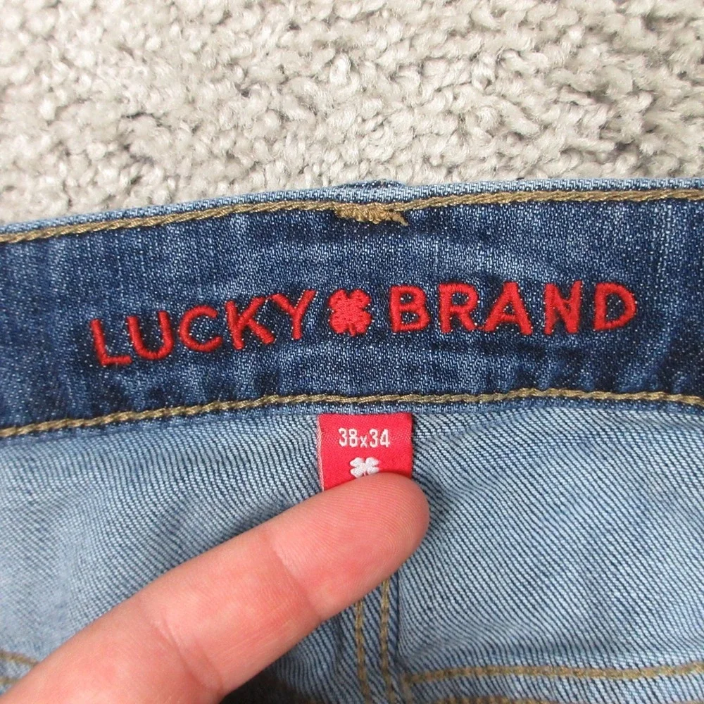 Lucky Brand Jeans Mens 38x34 Blue 181 Relaxed Straight Baggy Faded Denim Pants